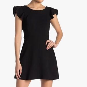 BCBGeneration Black Flutter Sleeve Dress
